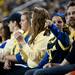 A Michigan fan points during the game against Illinois on Sunday, Feb. 24. Daniel Brenner I AnnArbor.com